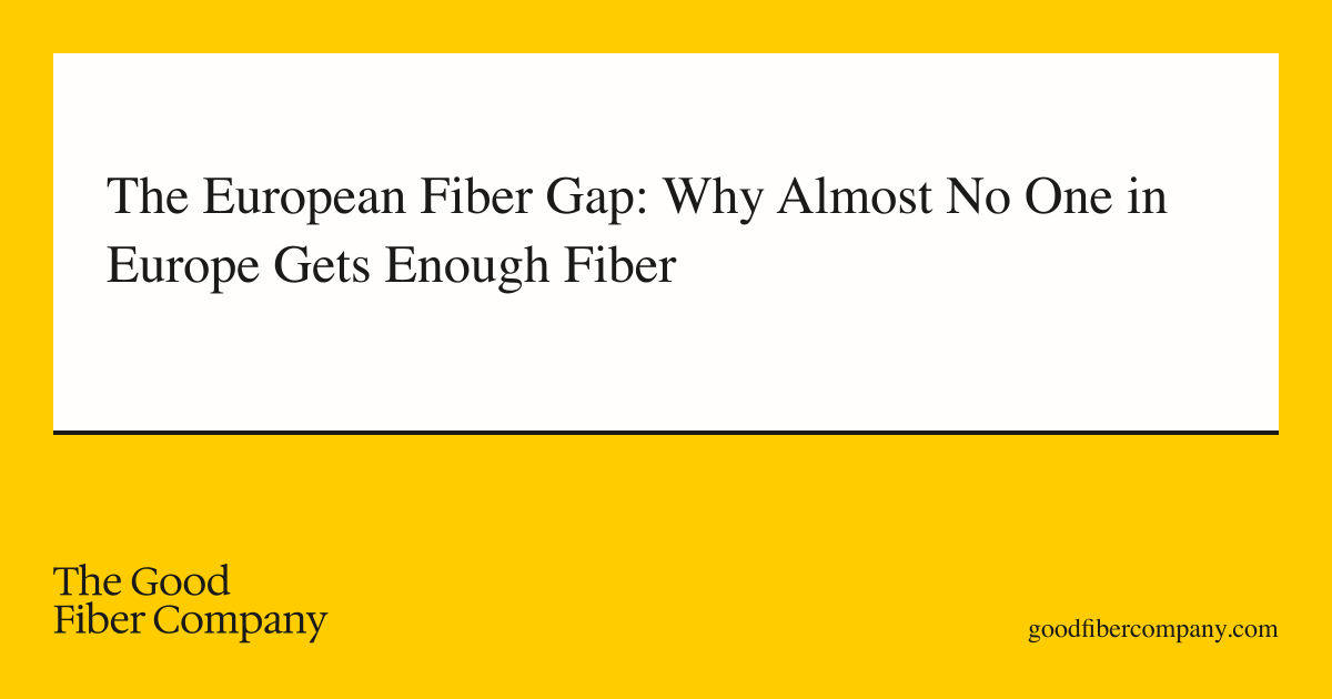 The European Fiber Gap: Why Almost No One in Europe Gets Enough Fiber
